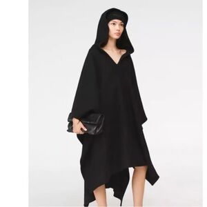 Steve Meisel for Zara 100% Boiled Wool Black Hooded Cape